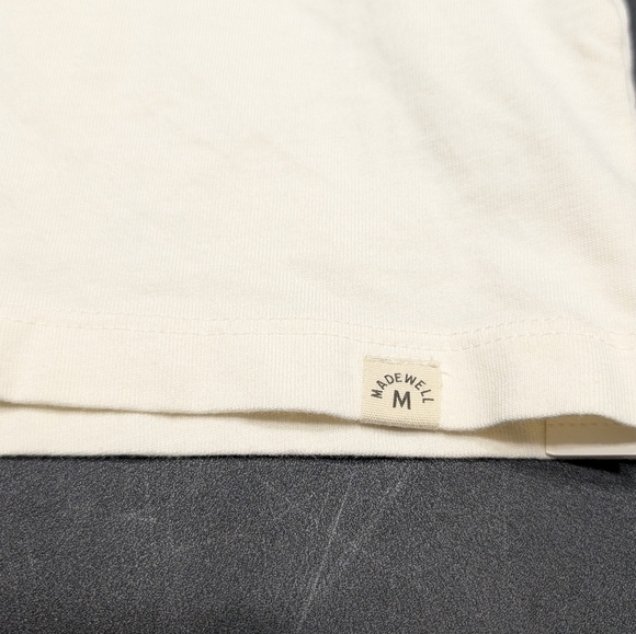 Madewell Allday Pocket Lighthouse Cream Short Sleeve Cotton Crew Neck Tee XS NWT - Picture 3 of 8